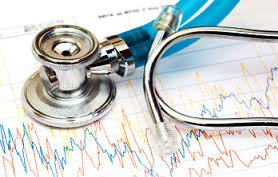 Stethoscope and health data, representing biomedical approach