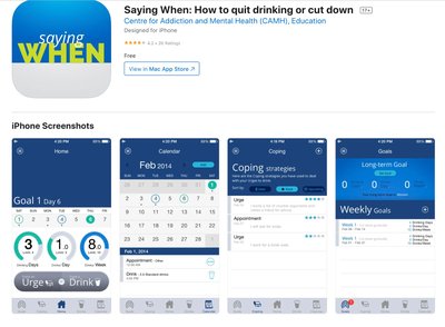 Saying When app for quitting drinking