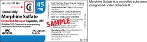 Drug label showing controlled substance schedule