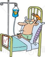 Patient in hospital bed