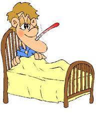 Patient in bed with thermometer