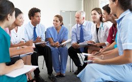 Interprofessional health care team meeting