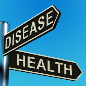 Signpost with Disease and Health