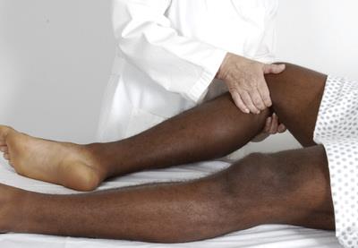 Palpation of popliteal pulse