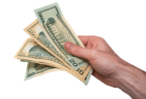 Hand holding cash