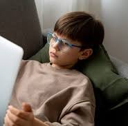 Child near school bus