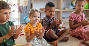 Children clapping hands together
