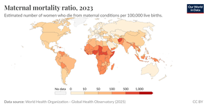 Maternal mortality ratio map, 2023