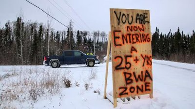 Photo of a sign indicating a long-term boil water advisory zone