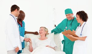Health care team with patient