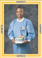 Phlebotomist demonstrating professionalism