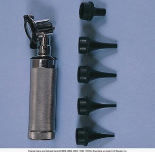 Otoscope with different sized specula
