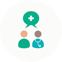 Healthcare provider communicating with patient