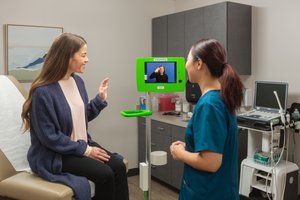 Patient and healthcare provider using assistive technology