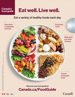 Canada's Food Guide plate showing a variety of healthy foods