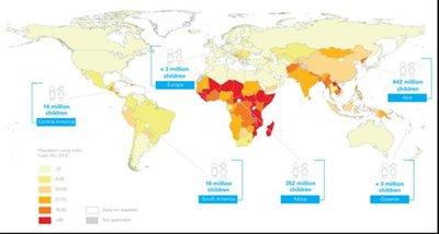 Global map of children exposed to solid fuels