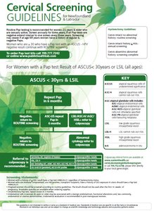 Cervical Screening Guidelines poster