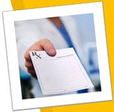 Prescription pad representing access to medical care