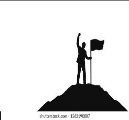 Silhouette of a figure claiming land, representing colonial conquest