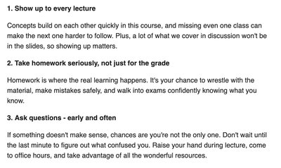 Tips for success in physics