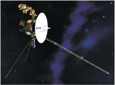 Voyager space probe in space