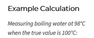 Example Calculation: Percent Error