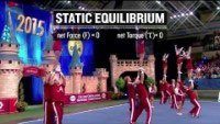 Cheerleaders demonstrating static equilibrium