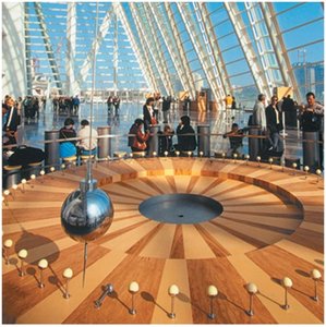 Foucault pendulum cable stretch