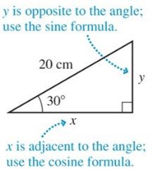 Triangle with given hypotenuse and angle