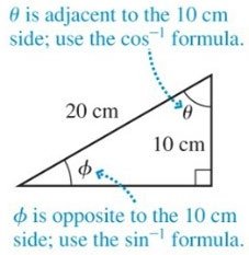 Triangle with given sides for inverse trig