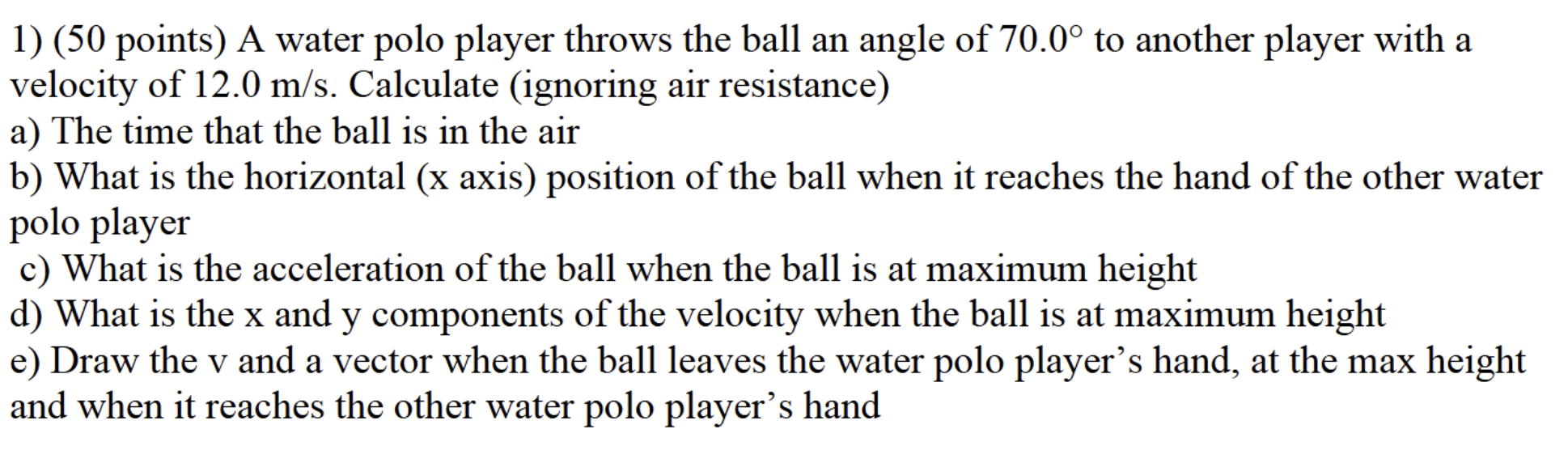 Projectile motion worksheet