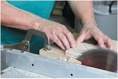 Table saw blade in motion