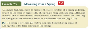 Spring-mass system: measuring spring constant