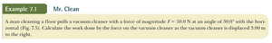 Example: Calculating work done by a force at an angle