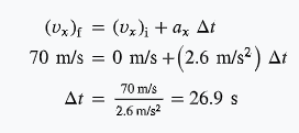 Calculation of time to reach takeoff speed