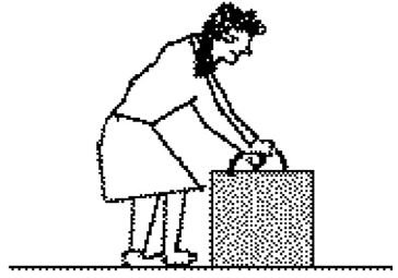 A woman straining to lift a crate