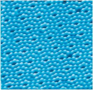Scanning tunneling microscope image of silicon crystal surface