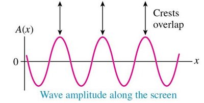 Wave amplitude along the screen