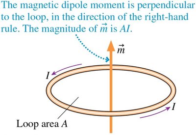 Magnetic dipole moment direction in a loop