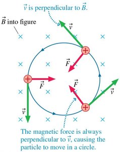 Charged particle moving in a circle in a magnetic field
