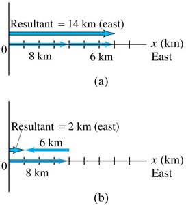 Addition of vectors in one dimension