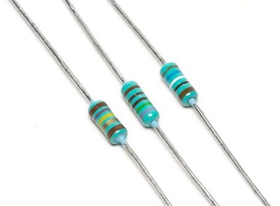 Three resistors with color bands