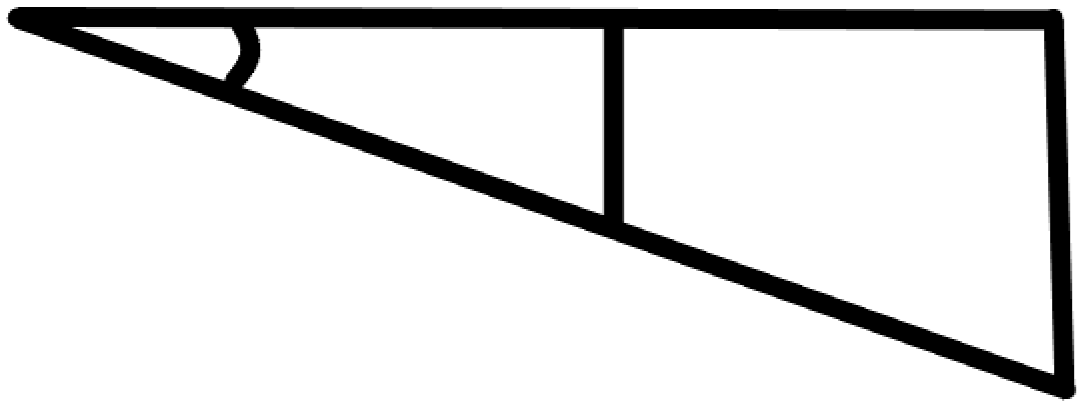 A black and white picture of a triangle