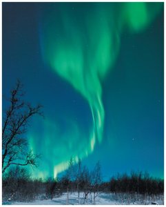 Aurora borealis caused by Earth's magnetic field