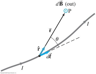 Biot-Savart law for a current segment