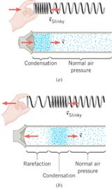 Longitudinal sound wave in a tube