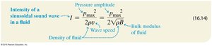 Equation for intensity of a sinusoidal sound wave