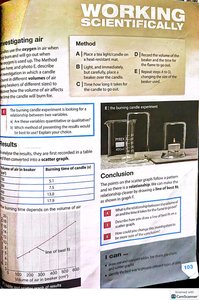 Scatter graph and pie chart for scientific results