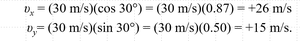 Ball velocity vector decomposition