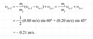 Pucks colliding: y-component calculation